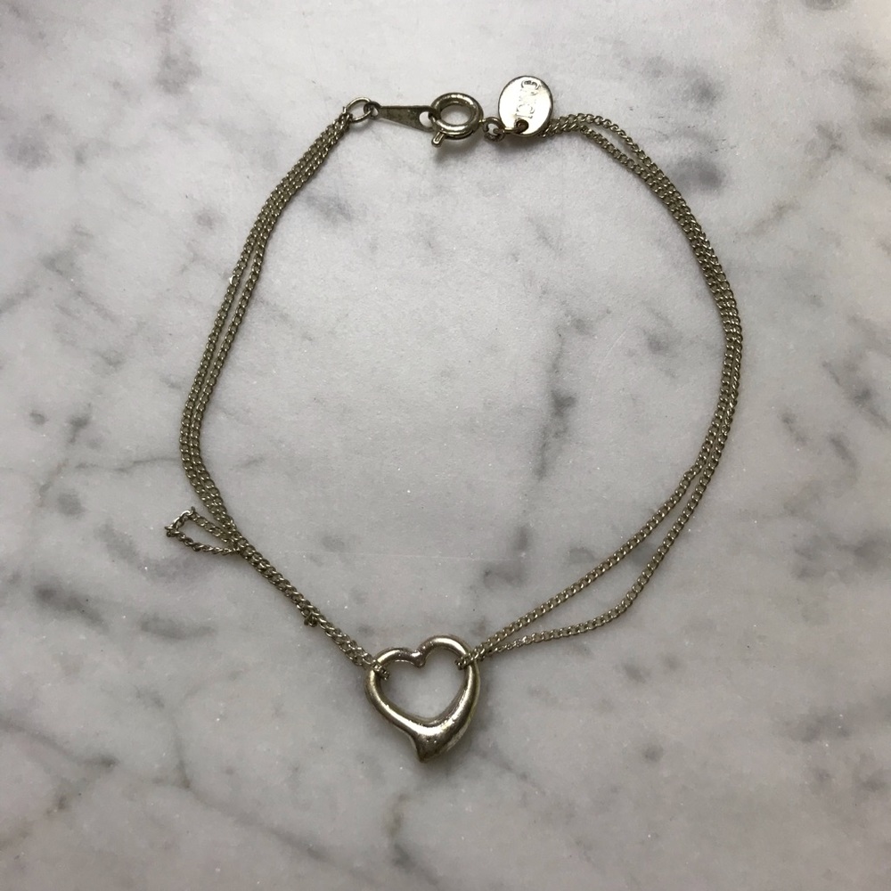 Icing Silver Metallic Heart Chain Ankle Bracelet